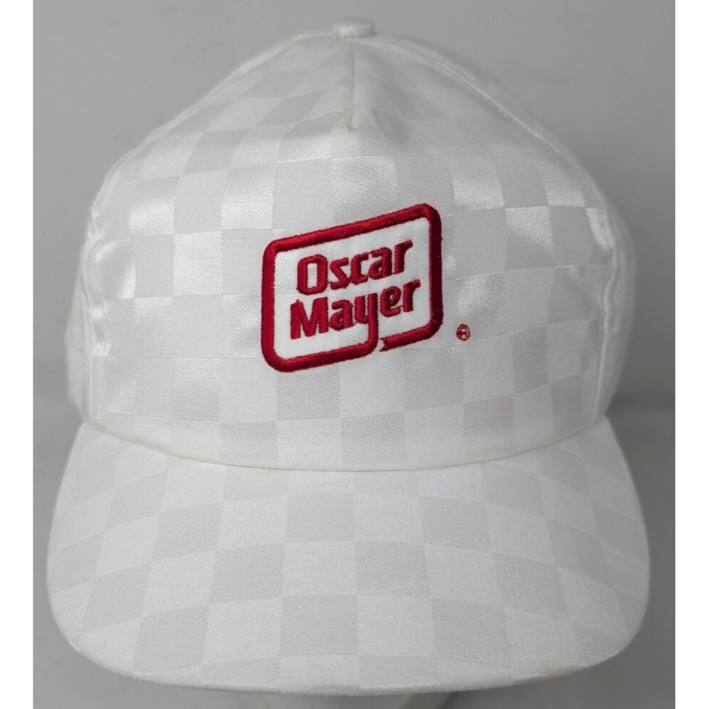 Vintage Oscar Mayer Baseball Hat Snapback Cap Made in USA 80s 90s Logo Nylon